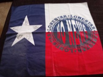 Lonestar country band-bandana with all 5 original band members autographs.
