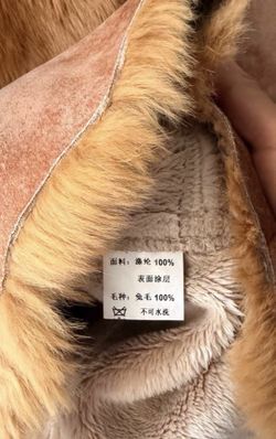 Tan Rabbit Fur Coat with Fur Collar – 170/92A – Fits Like M