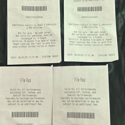 Regal Movie Theaters FILM PASSES Each