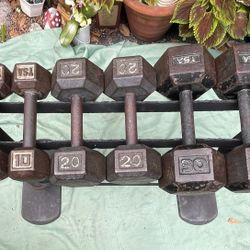  • • $1 LB. • •  SET OF STEEL HEX DUMBBELLS (PAIRS OF) :  10s  20s  30s
 •••• 5s  8s  15s  25s  35s  40s   Are Also Available 