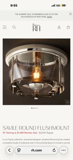 RH flushmount lights for sale NEW