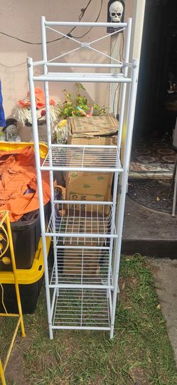 White Metal Wire 5-Tier Storage Shelf