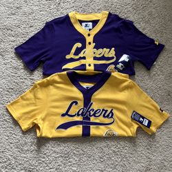 Lot of 2: Starter Retro Vintage Los Angeles Lakers Baseball Jersey