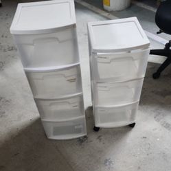 White Plastic Drawers (2 Available)