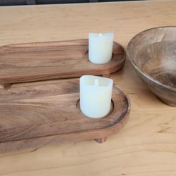 Wooden Stands And Bowl
