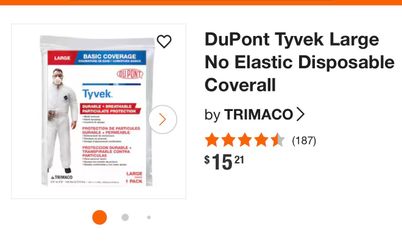 DuPont Tyvek Trimaco X-Large Disposable Coveralls 2-Pack