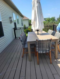 Kingsley bate out door table and chairs 8 chairs of teak table is Sierra ECOteak measures 91"x42"