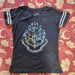Universal Studios Harry Potter Hogwarts Crest V-Neck Striped