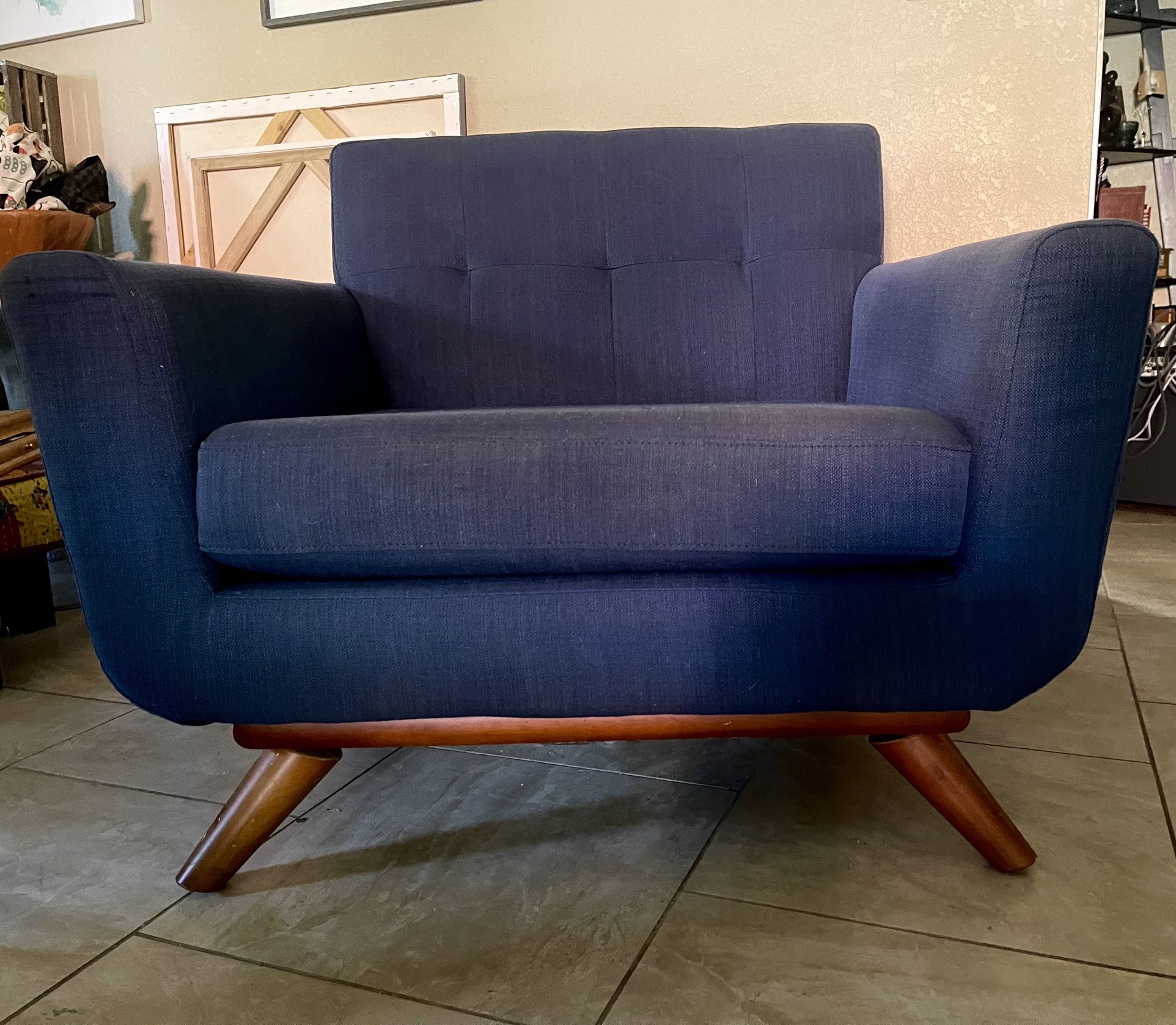 Modway Engage Modern Upholstered Fabric Armchair in Azure B