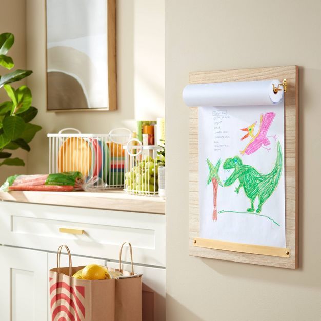 Pillowfort Drawing Message Board with Paper Roll Brown