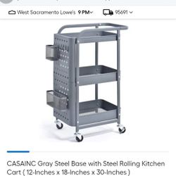 3 Tiered Metal Rolling Cart