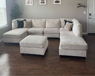 Cream Corduroy Couch