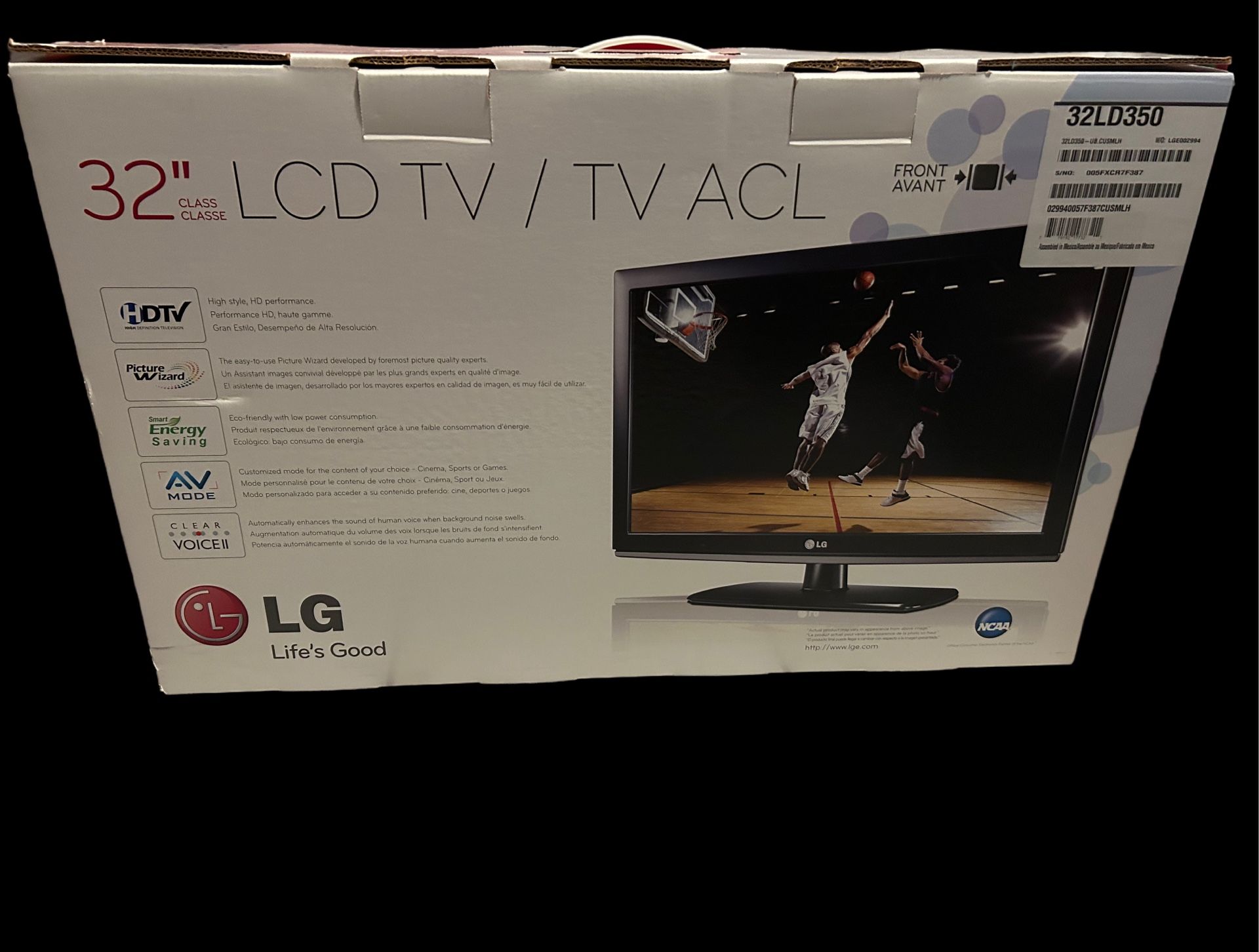 LG 32” LCD TV/TV ACL Model No. 32LD350