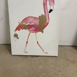 Pink Flamingo Canvas Wall Art