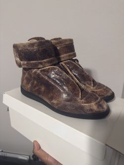 Maison Margiela Future Cracked Brown Leather