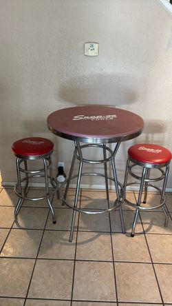 Snap on bar stools and table