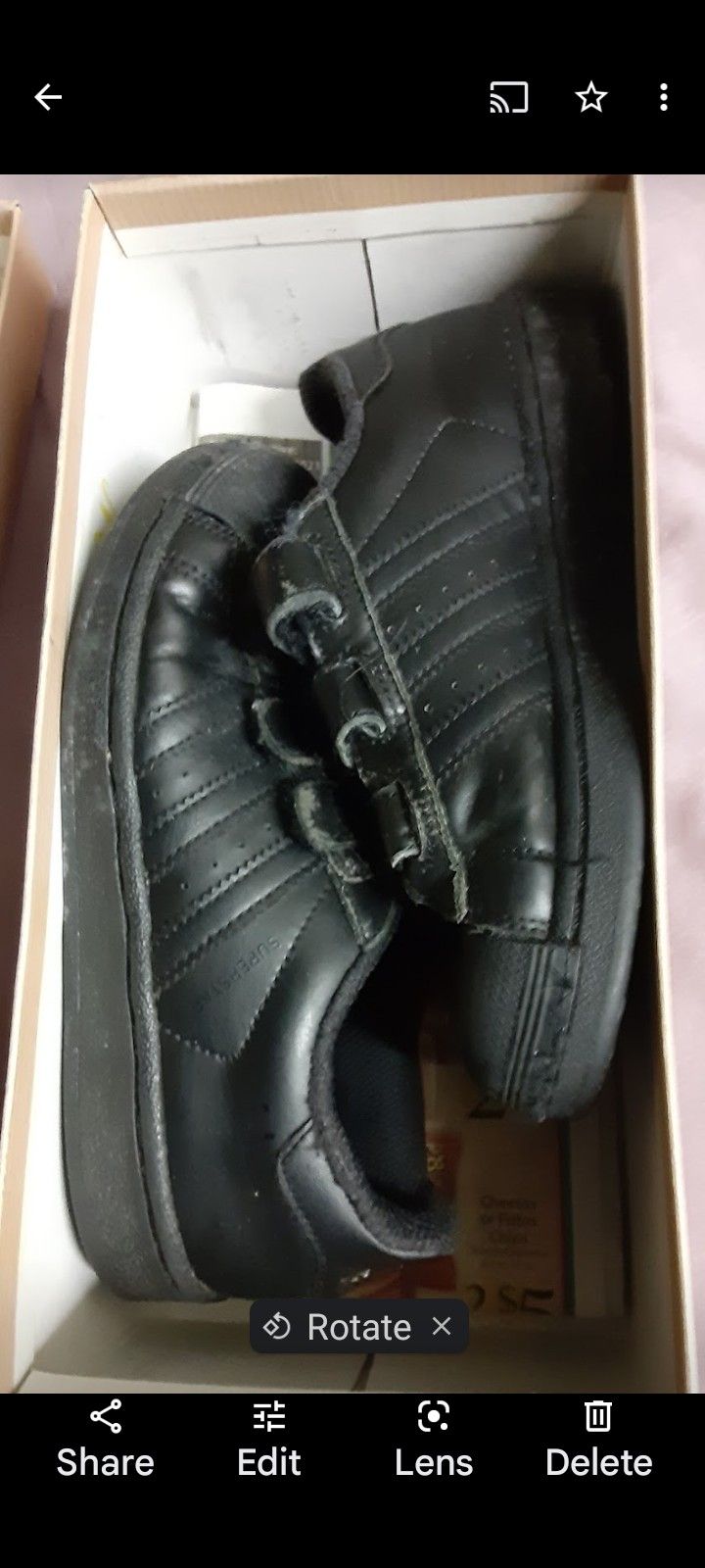 Kids Black Adidas Velcro Closure 