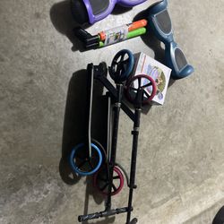 Scooters, Hover Boards, Inflatable Pool, and Water Shooters