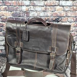  Kenneth Cole Reaction Messenger Briefcase Leather 16” Laptop 