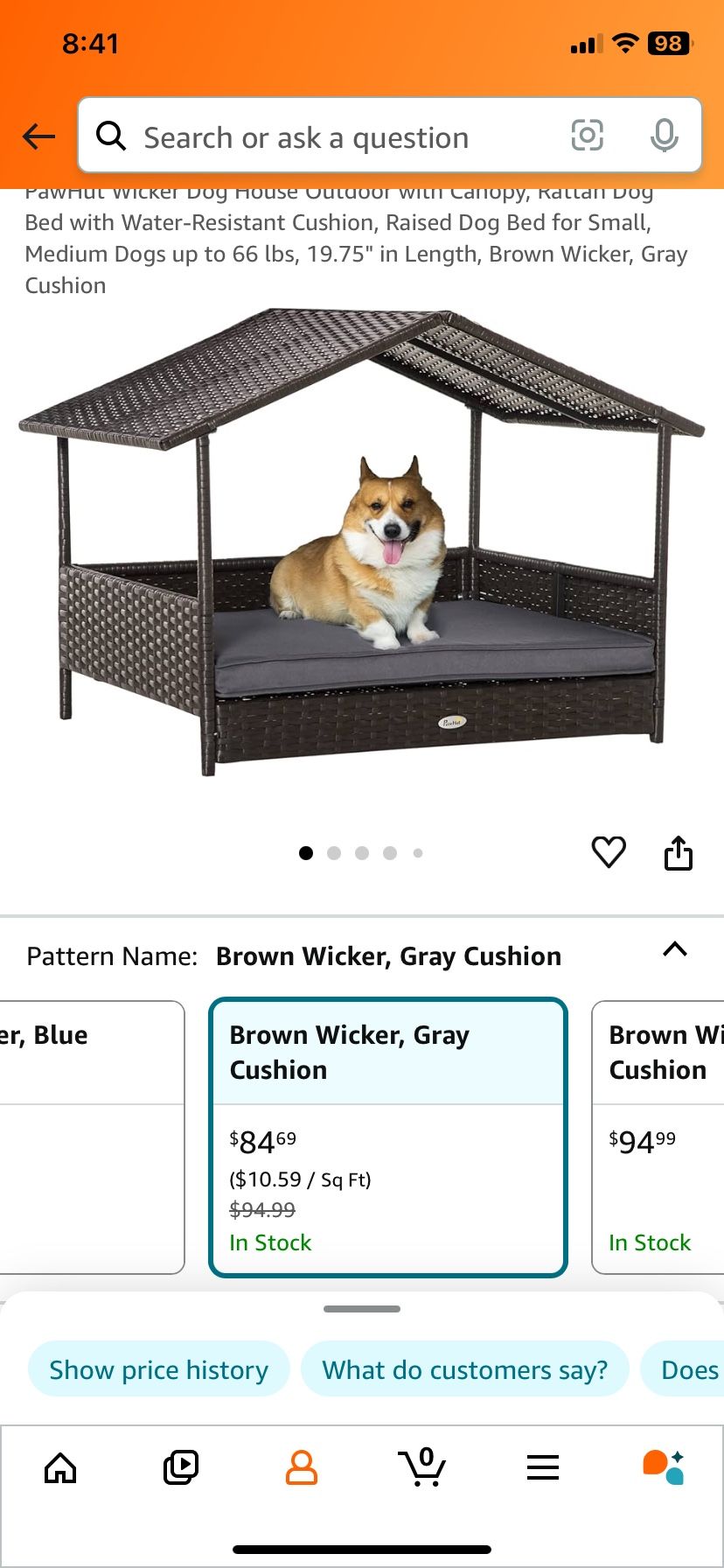 outdoor wicker dog house; reduced price