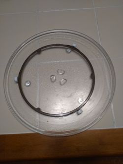 Microwave plate and ring, lg, fits built in cabinet unit