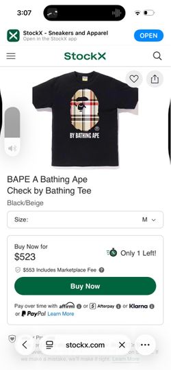 Burberry bathing ape bape shirt