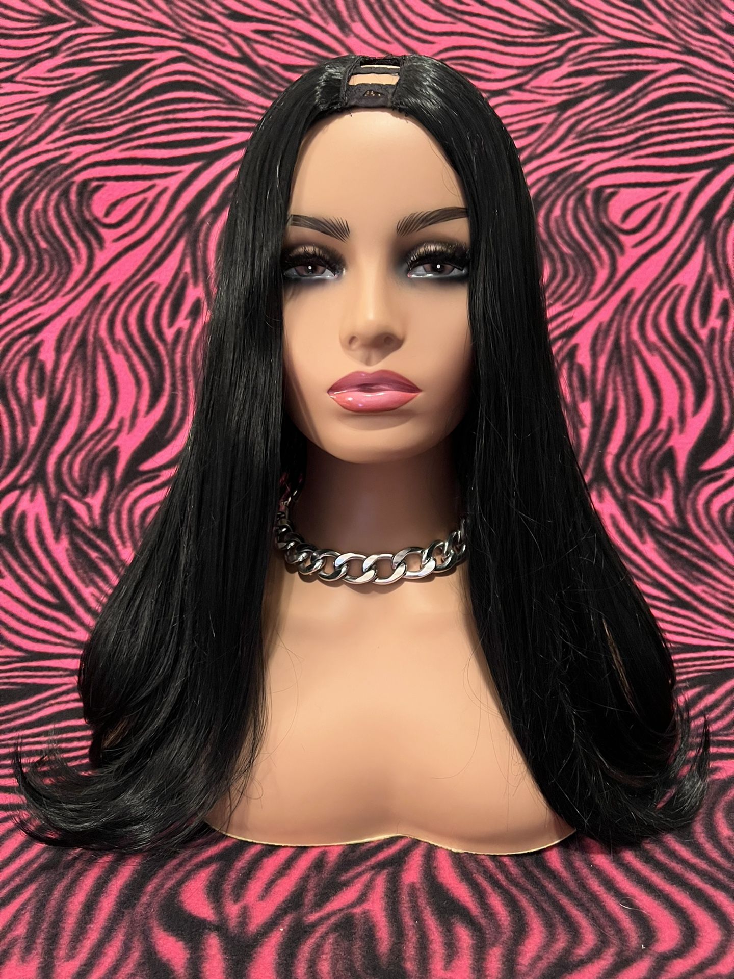 BLACK BONE STRAIGHT NATURAL HAIR TEXTURED U-PART WIG // FREE SHIPPING AND INSTRUCTIONS