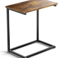 Newly assembled C Shaped End Table 27 inches High, Side Table for Couch Slide Under, C Table Sofa