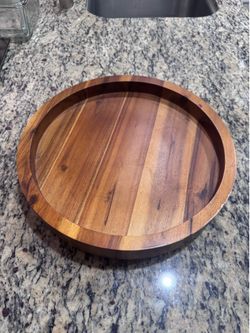 13” Wooden Lazy Susan Rotating Serving Tray