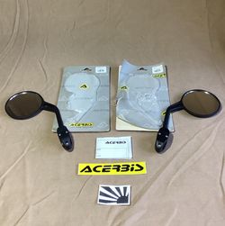 Acerbis Motorcycle Universal Rear View Mirrors Pair Left Right Black Dual Sport
