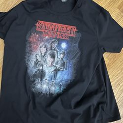 Stranger Things black cotton t-shirt Size XXL 