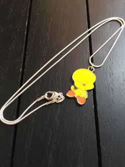 20” Silver Plated Necklace with Tweety Bird Pendant