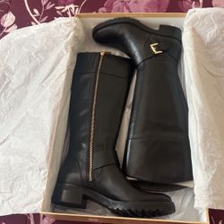 Michael Kors, Tall Leather, Black Boot