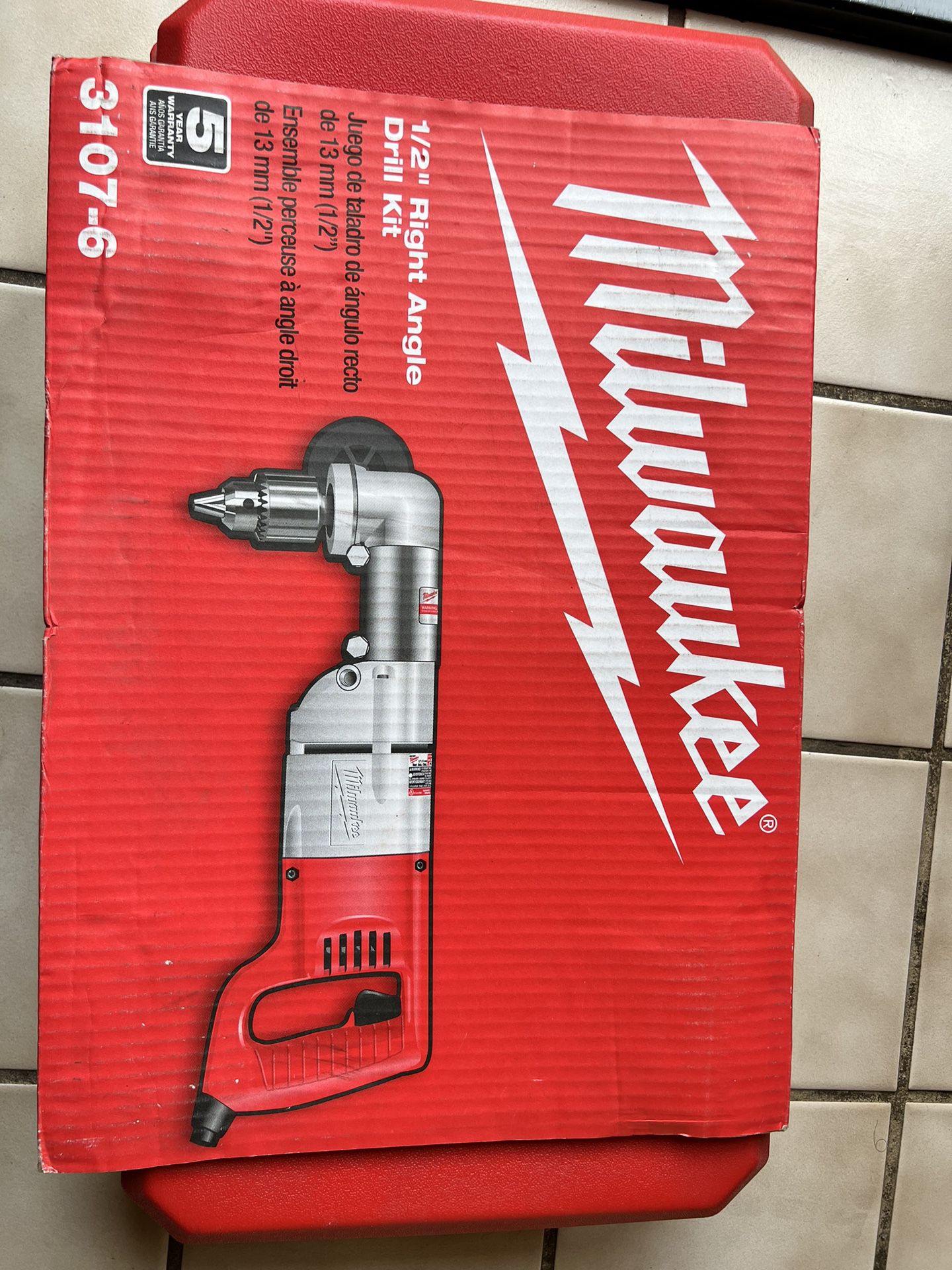 Milwaukee 7 Amp Corded Right-Angle Drill With Hard Case
