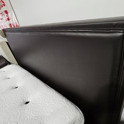 Queen Brown Platform Bed Frame New In Box