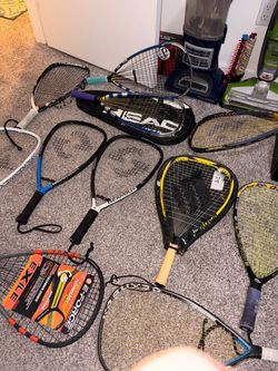 Lot of Racquetball Rackets – Mixed Brands