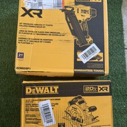 Dewalt 20V XR Framing Nailer Kit + Circular Saw