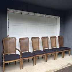 Vintage Italian Neoclassical Cane Back Drexel Dining Chairs •FREE DELIVERY•