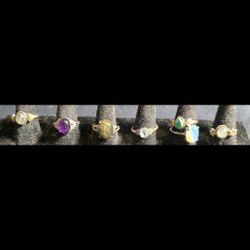 Crystal Rings Selling As A Set All Together 
