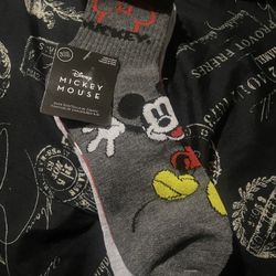 Disney Mickey Mouse 3pair Of Socks Size: 4-10