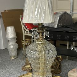 2 Beautiful Gold Antique Lamps 