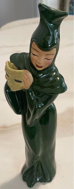 Vintage Green “Comedy“ circa 1940’s / 1950’s Figure Ceramic Arts Studio Madison Wisconsin 10.5” Perfect condition. No chips on this figurine.