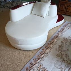 Italian White Leather Couches Six Seat Couch Three Seat Loves Loveseat With Decorative Mahogany On Sides And Back As Trim