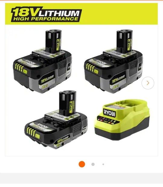 Ryobi 18V Lithium High Performance Starter Kit.