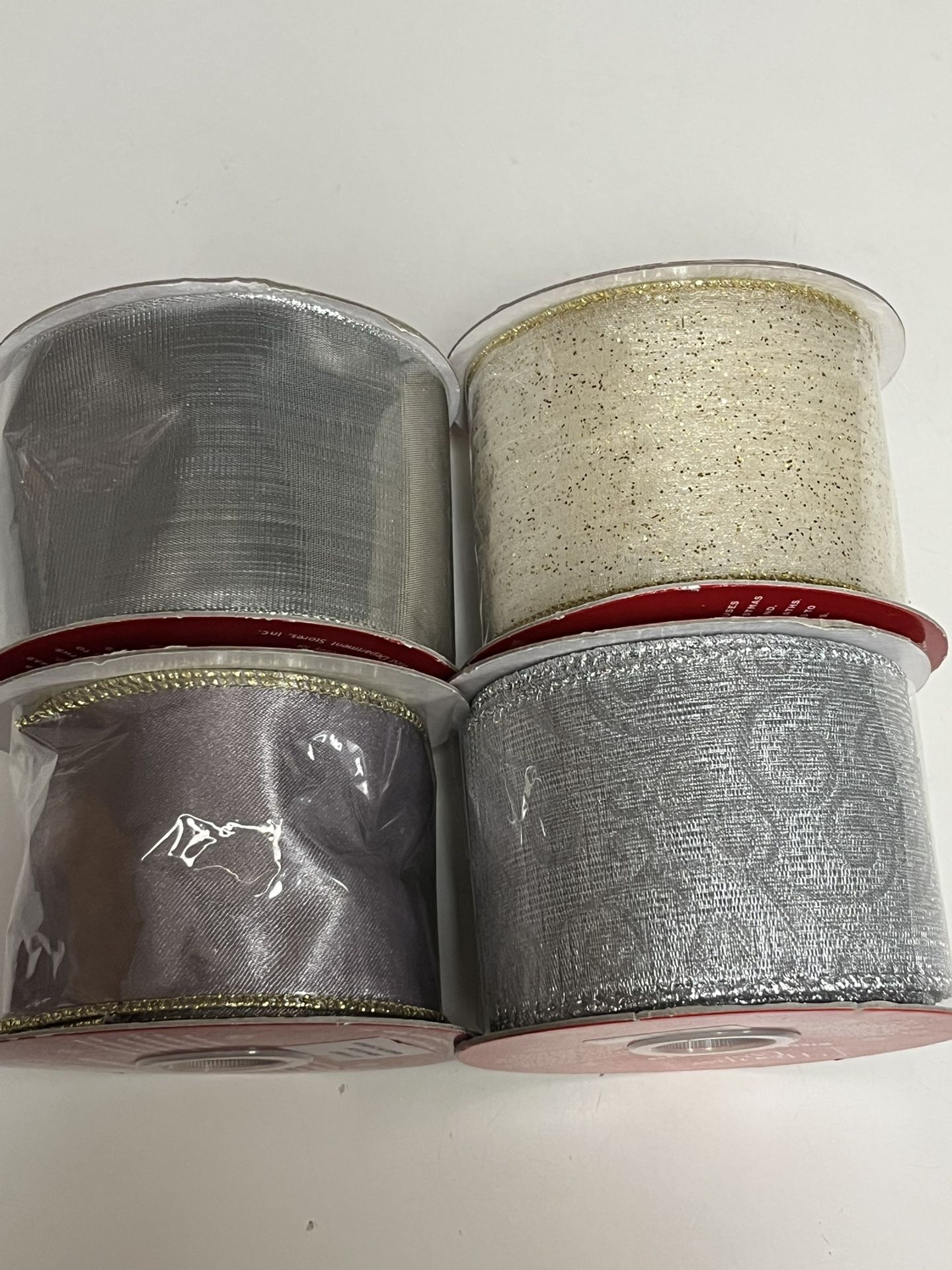 Holiday Lane Wired Ribbon 4 Rolls (New)