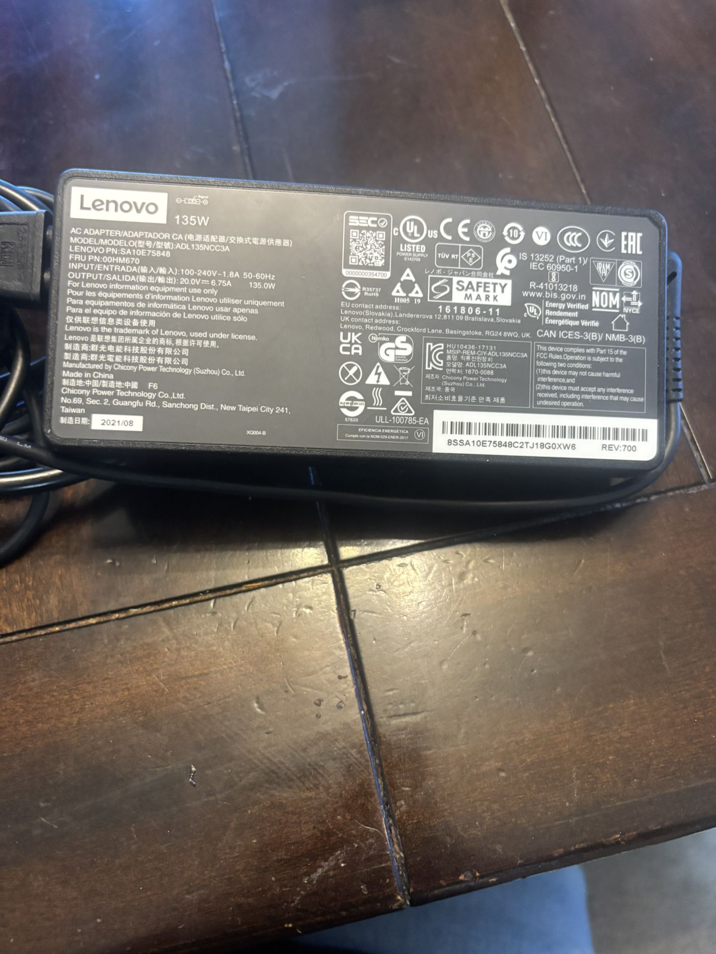 135W Laptop Charger Fit for Lenovo Thinkpad P1, 135W AC Adapter