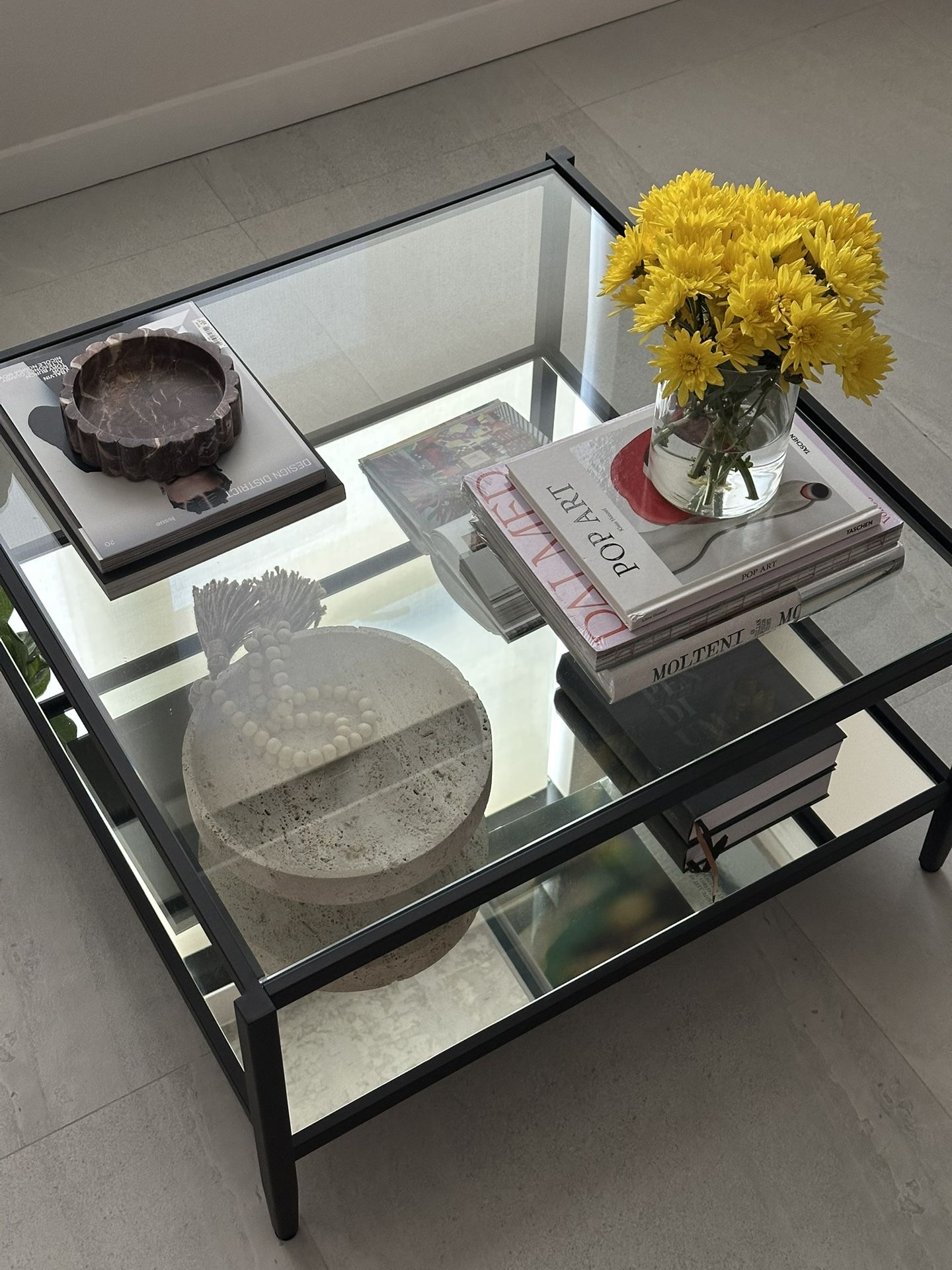 Mirror And Glass Coffee Table
