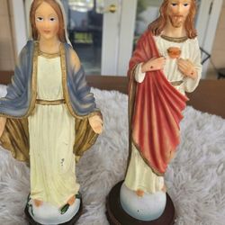 Figure of Jesus Sacred Heart,  and Virgin Mary