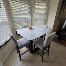 Shuster Counter Height Dining Table with Jennifer Wood Bar Stools