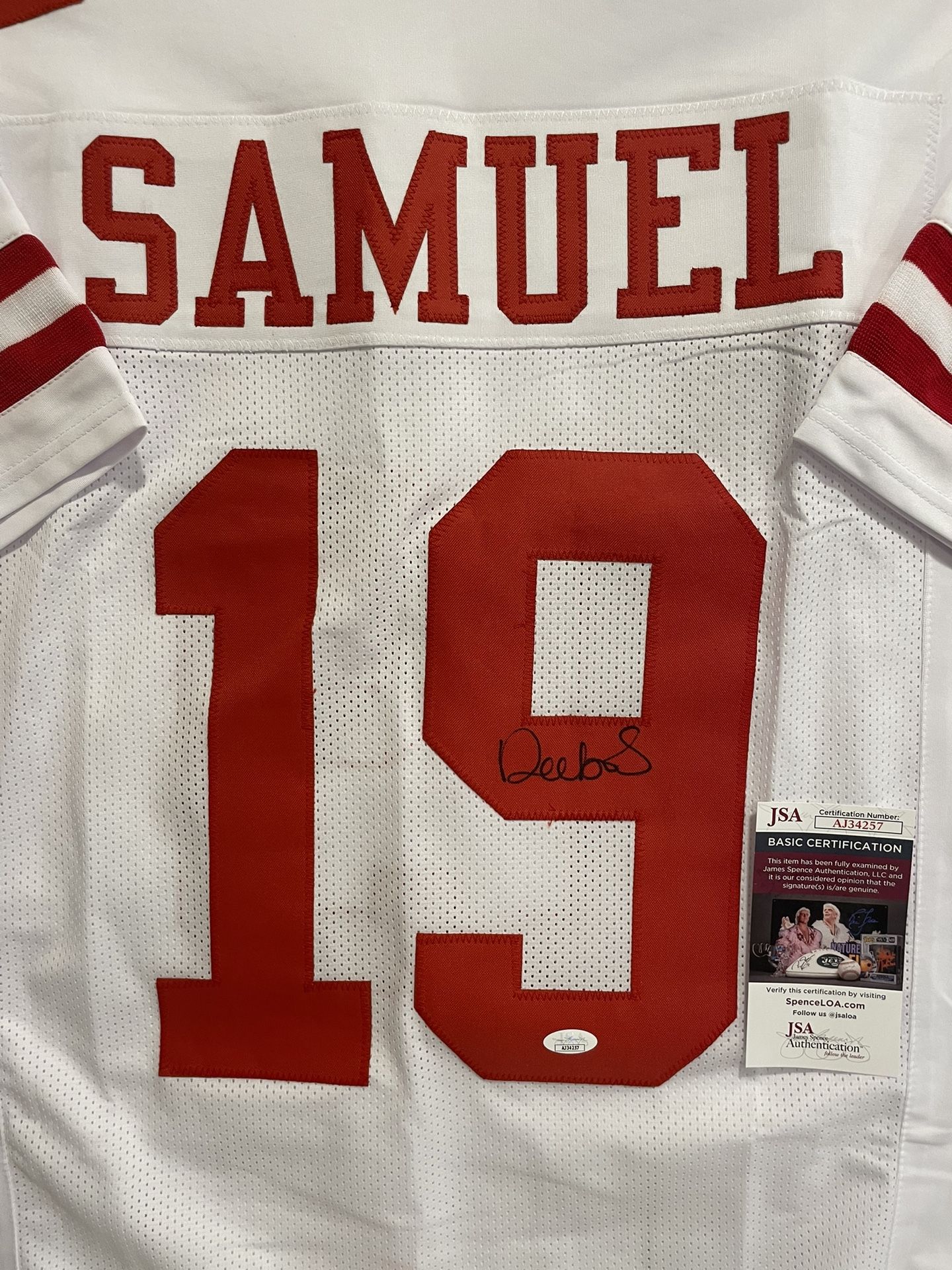 Deebo Samuel Signed Autographed (JSA) White San Francisco 49ers